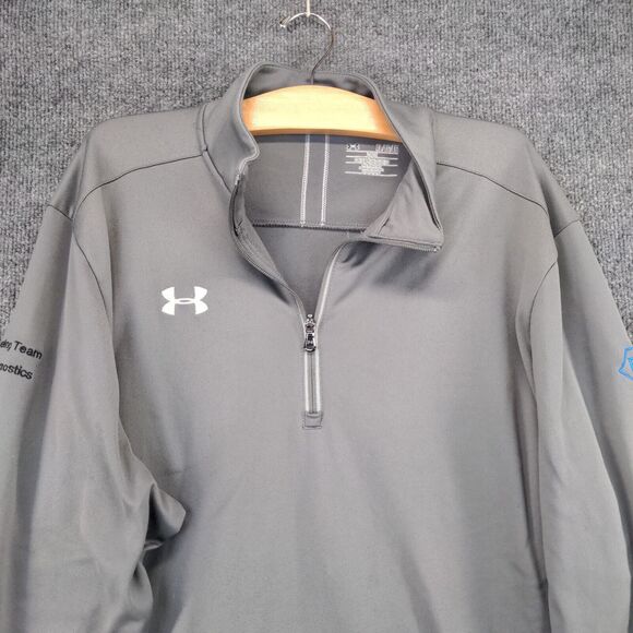 Under Armour Roche Quarter Zip Jacket Mens XL Long Sleeve Gray Loose Polyester - Picture 3 of 16